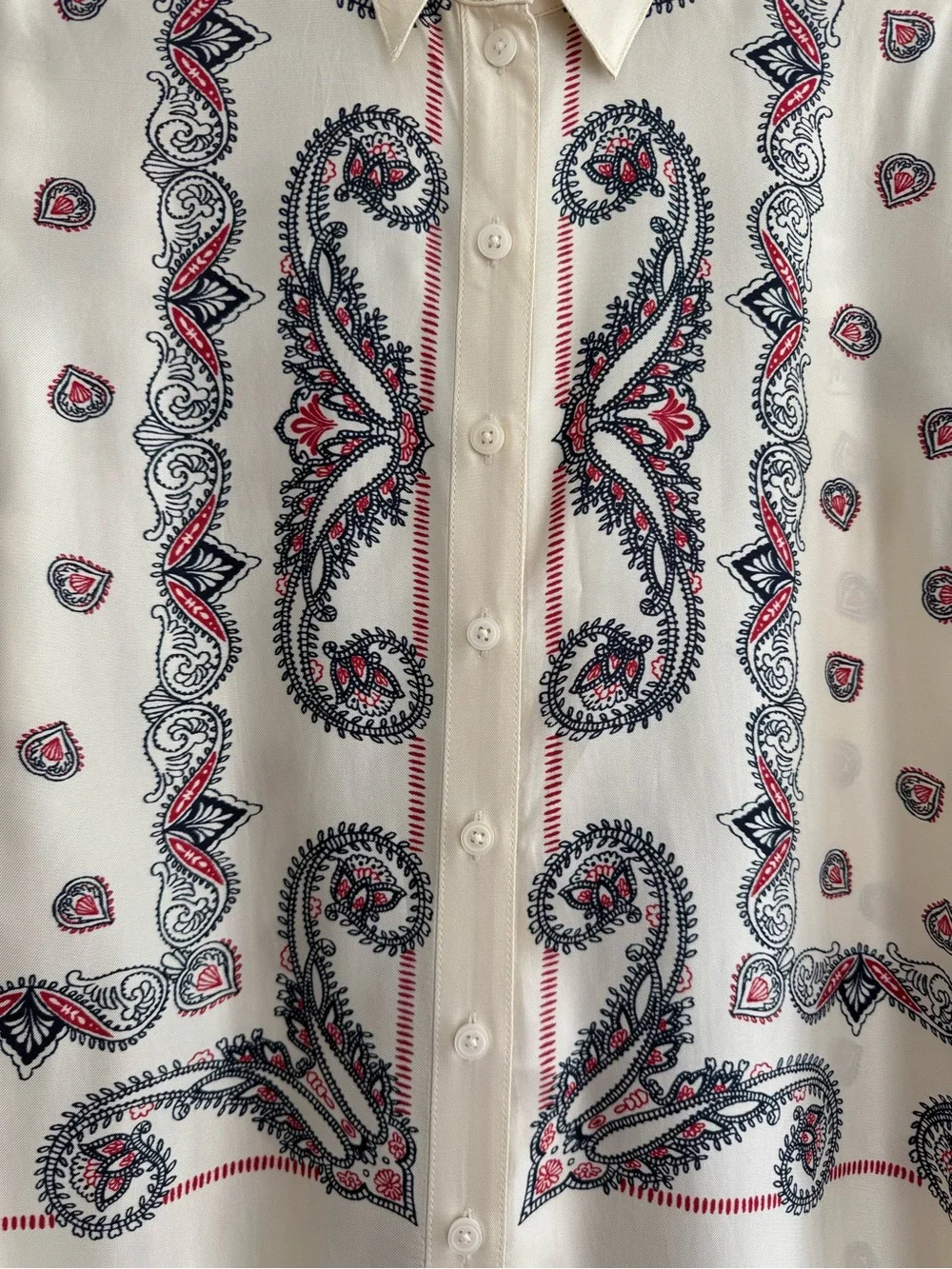 NWOT J Crew paisley viscose silky longsleeve button up blouse